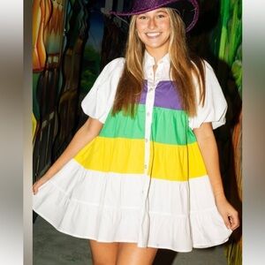 Queen of Sparkles. tiered Mardi Gras Dress. size small. Worn once